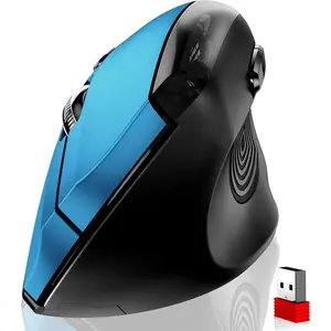 Mouse ,2.4G Optical Cordless Mice with 800/1200/1600 DPI,Vertical Computer  Mouse for Laptop, ,PC,Desktop (for Right Hand, Large),Blue Mouse