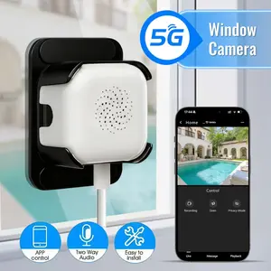 2K Smart  Window Camera,Ai Night Vision,App Control,Two Way Audio,2.4GHz & 5GHz WiFi Indoor Security Cameras,Person & Motion Detection,24/7 Recording,Easy & Quick Install,Micro SD Card Local Monitorin,Home Surveillance Camera