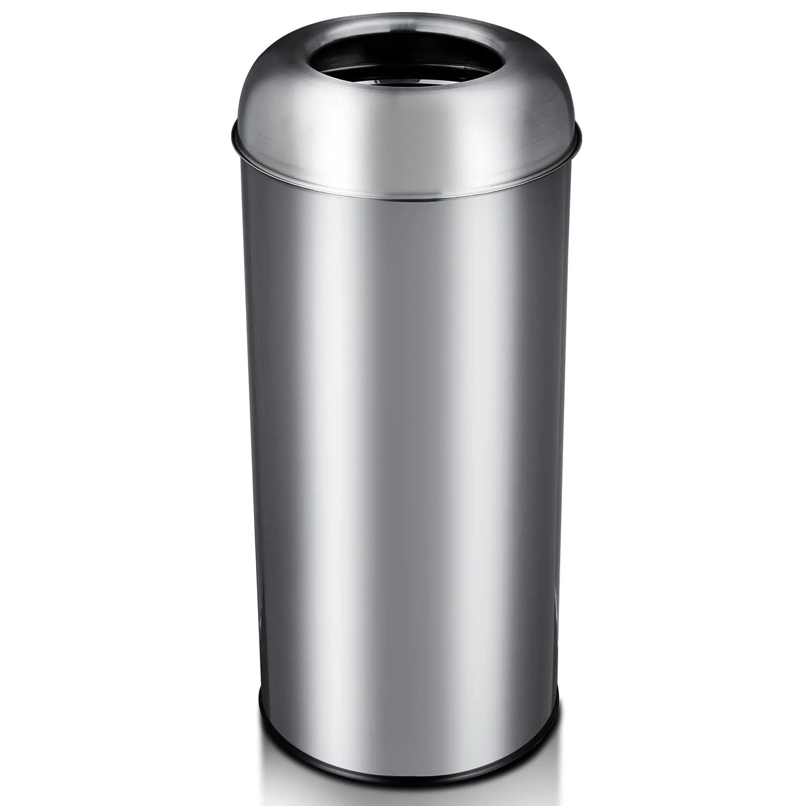 17 Gal/65L Open-Top Stainless Steel Bin - Commercial-Grade Heavy-Duty Tall Brushed Matte Trash Can for Commercial, Office Furniture Use