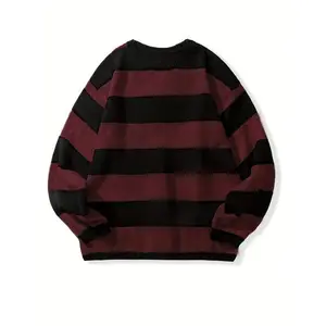 Autumn Winter New American Dark BF Style Loose Fit High School Teenager Sweater Couple Matching Striped Design for Men & Women
