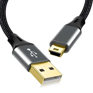 3.3ft Mini USB , Braided Durable USB-A to Mini-B Charger  Cord for TI-84,  GPS, Go-Pro Hero 4 3 2 HD, PS3 Controller,  Camera, Blue Yeti Microphone, Dark Gray