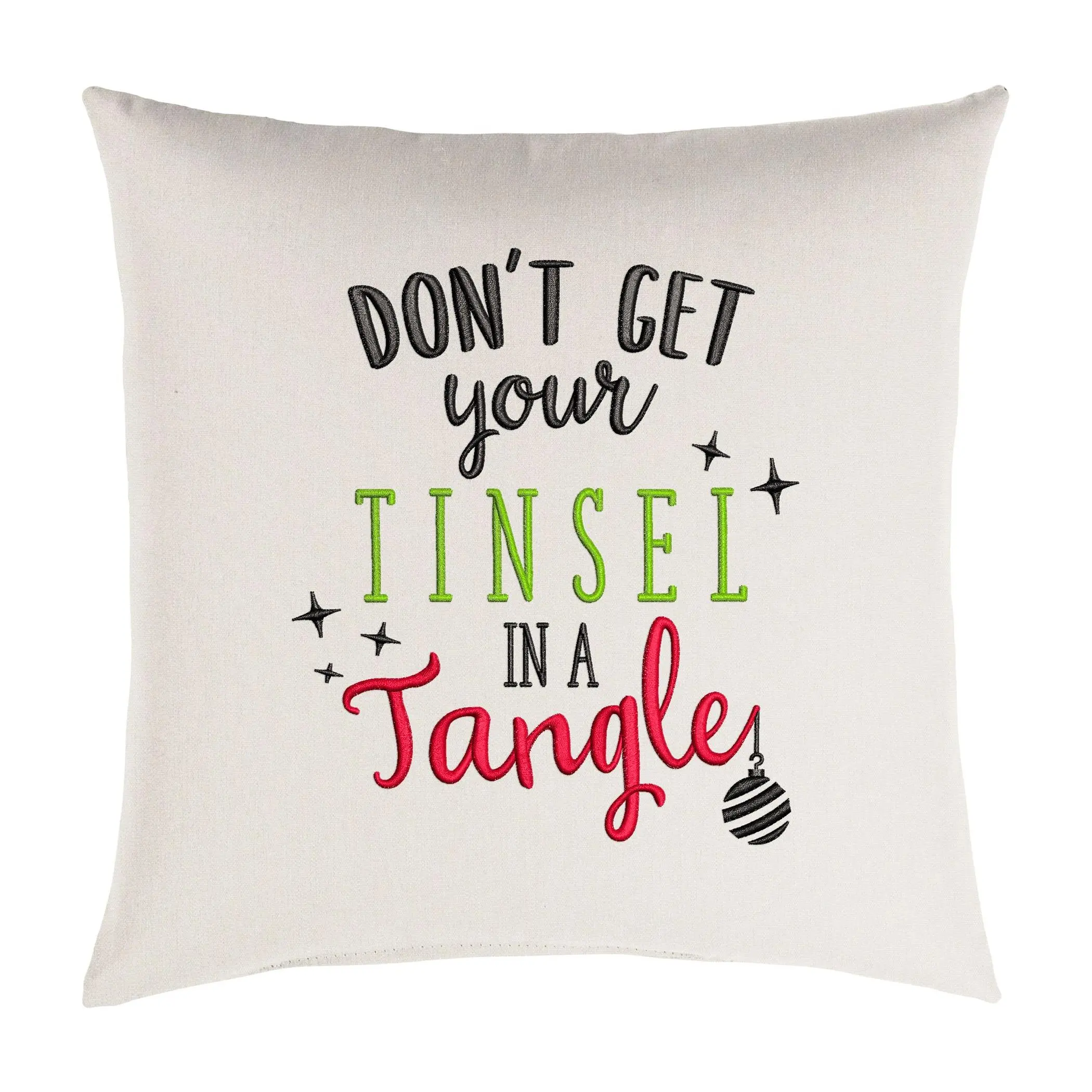 Sorra Home Tinsel in a Tangle Embroidered Sunbrella Pillow