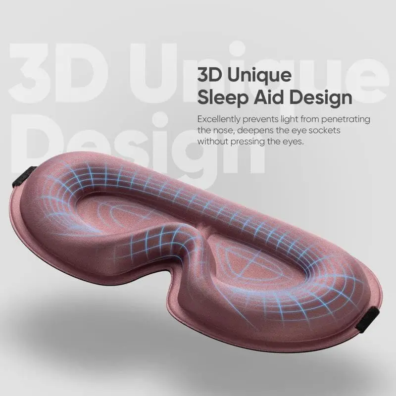 3D Blackout Sleep Mask - Lightweight Sleep Mask, Gentle on Lashes + Zero Eye Pressure | Soothing Eye Mask for Deep Sleep