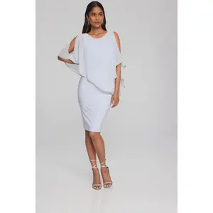 Joseph Ribkoff Layered Dress With Cape Overlay