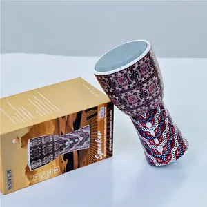 African Drum-Shaped Bluetooth Speaker: Rich Bass, Stylish Design, Lightweight & Portable, Perfect Ambiance for Home & Camping