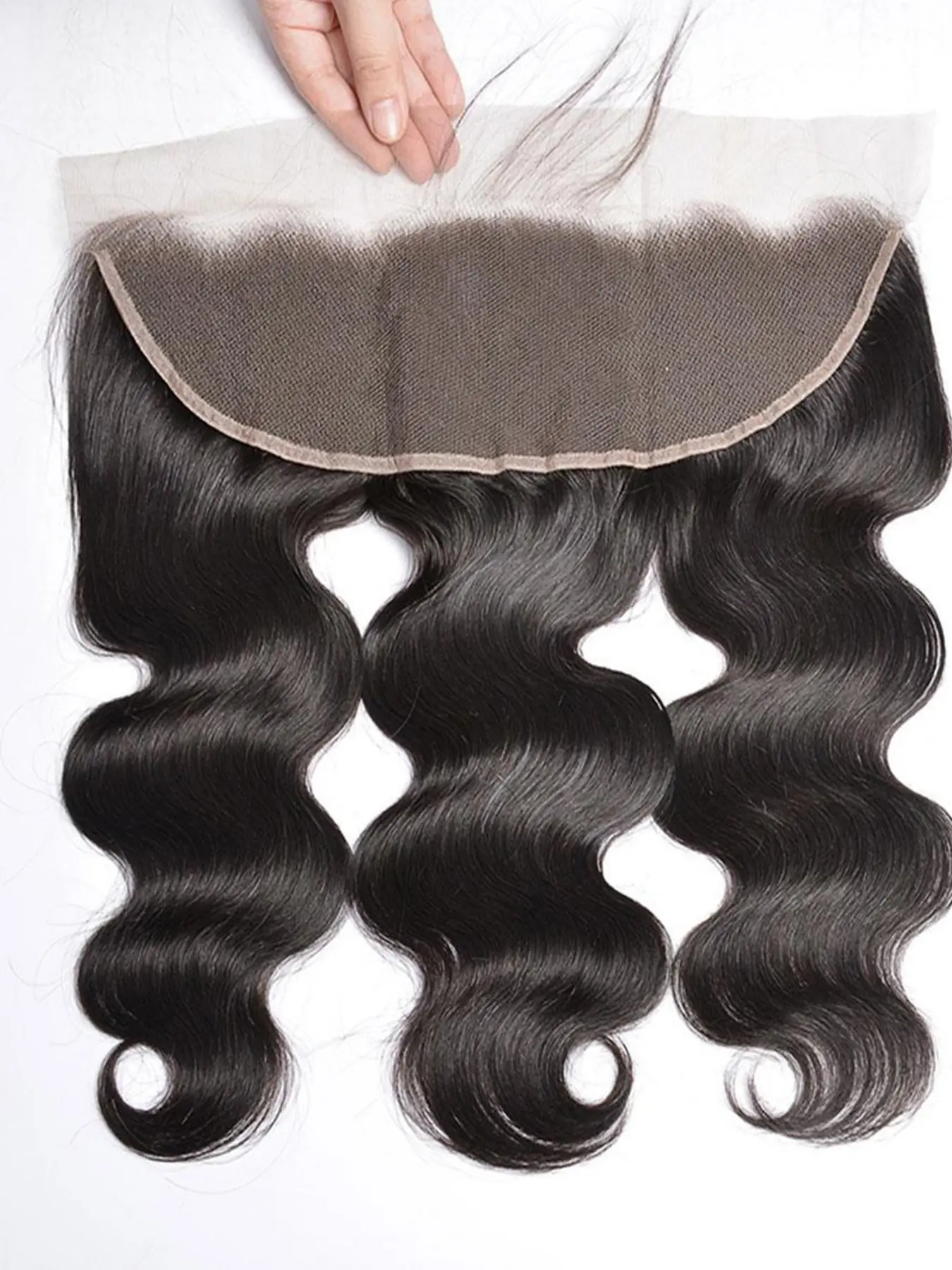 13X4 Body Wave Human Hair Lace Frontal Transparent Lace Closure Ear to Ear Lace Frontal Pre Plucked with Baby Hair Virgin Human Hair Human Hair Weave Deep Wavy Wigs