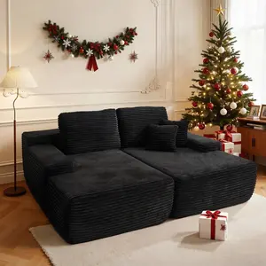 【Memorial Day Gift】2 packages Delivery NMXVXMN Modern 71" Oversized Double Chaise Lounge Upholstered Boneless Cloud Stupendous Chair Sofa Bed Deep Seat Foam Couch for Living Room Bedroom No Assembly Required outdoorfun