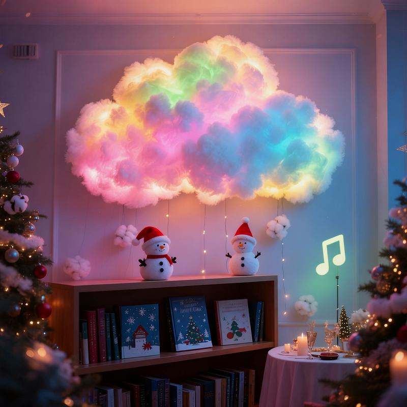 314.96-inch LED Cloud Light with Music Rhythm, DIY Rayon Night Light, Suitable for Bedrooms and Game Rooms - USB Powered, Vibrant Light, Perfect for Christmas Gifts, Parties, Cafes, Bedroom Atmosphere | Dynamic Visual Effects, Nightlight for bedroom