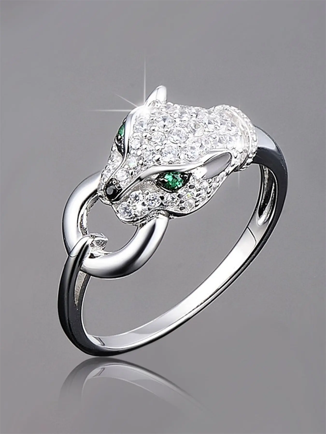 1 PC Fashion Leopard Cubic Zirconia Jewelry Ring For Women Party Gift