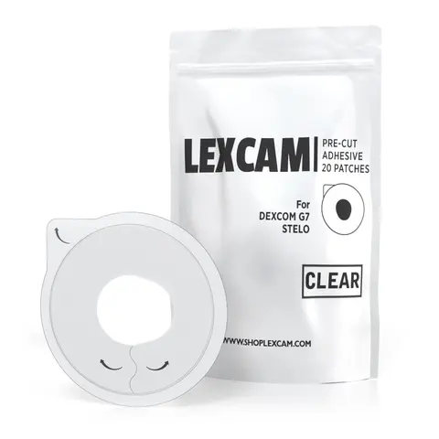 Adhesive Patches for Dexcom G7, Stelo – Waterproof, Hypoallergenic Transperant Overpatches – Pre-Cut Patch Tape - 20 Patches