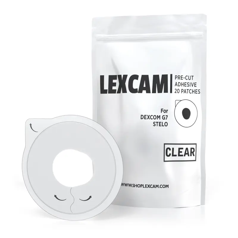 Adhesive Patches for Dexcom G7, Stelo – Waterproof, Hypoallergenic Transperant Overpatches – Pre-Cut Patch Tape - 20 Patches
