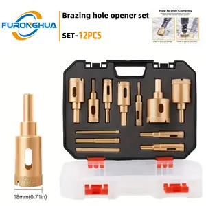 Diamond Drill Bits Set 12PCS 6-35mm Hole Saw Kit - Heavy Duty for Glass Tile Granite Marble Stone Ceramic DIY Professional Precision Tools