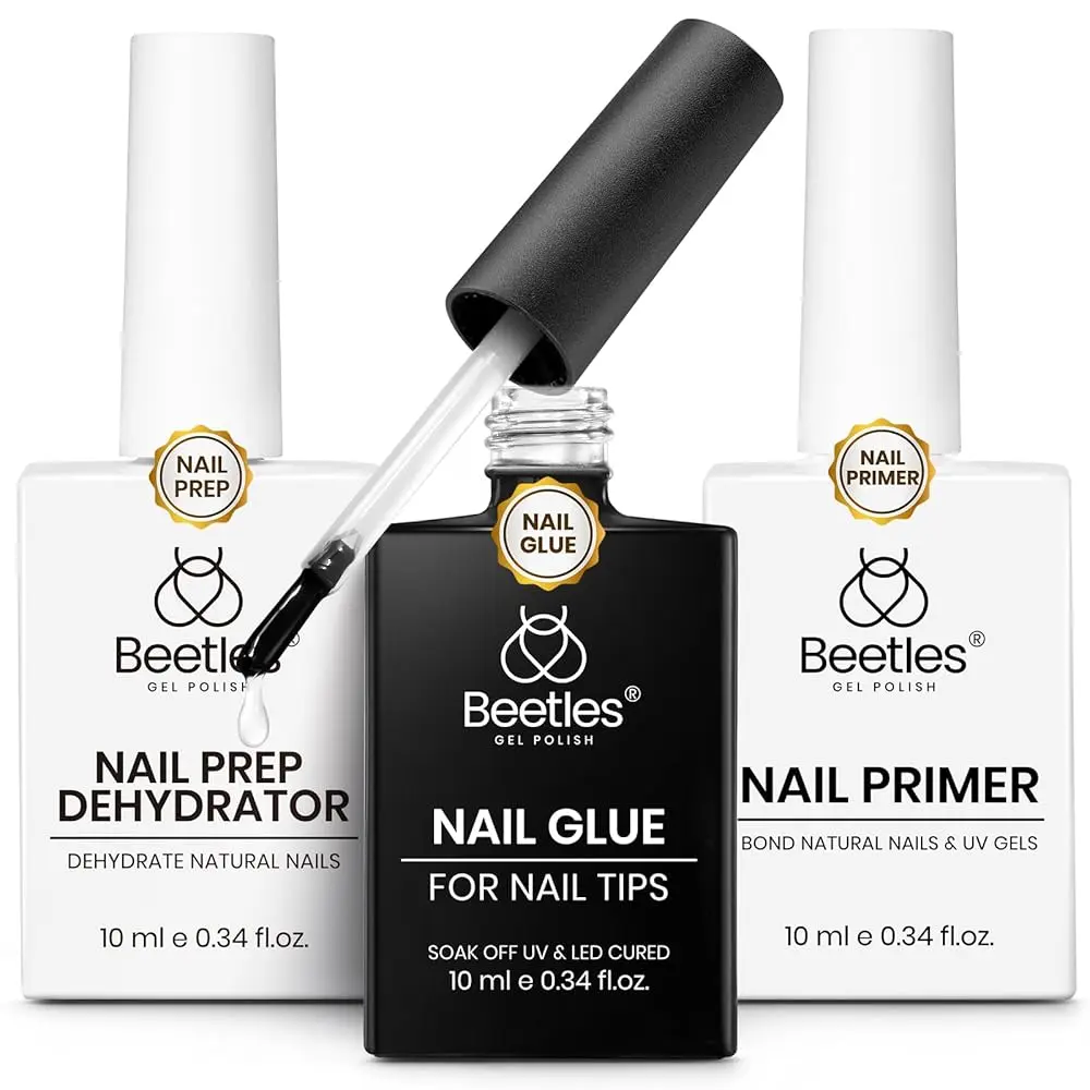 2Pcs Nail Primer + Dehydrator + Nail Glue