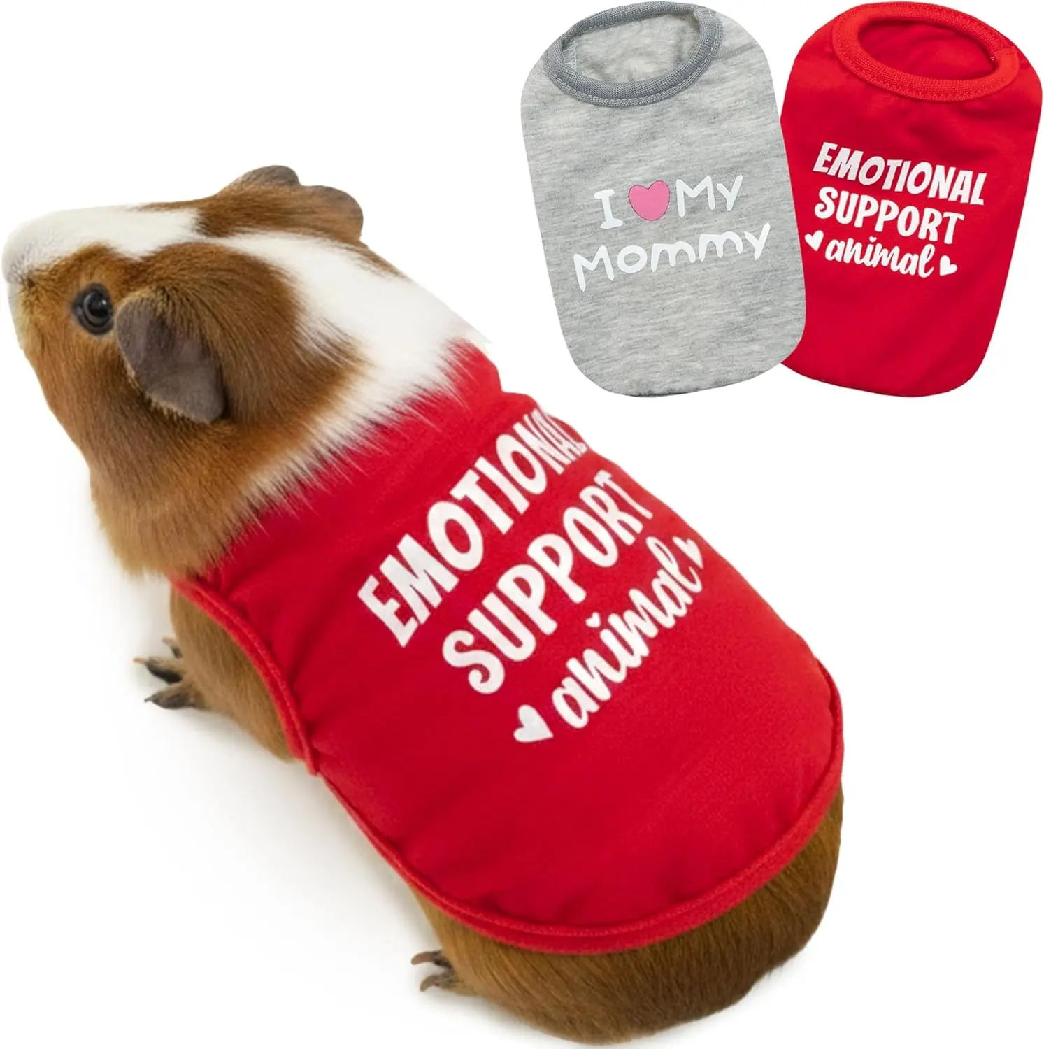 Guinea Pig Clothes (2-Pack), Soft Small Animal Vest T-Shirt | Breathable Small Pet Apparel & Costume for Rat, Guinea Pig, Rabbit, Chinchilla, Ferret, Kitten