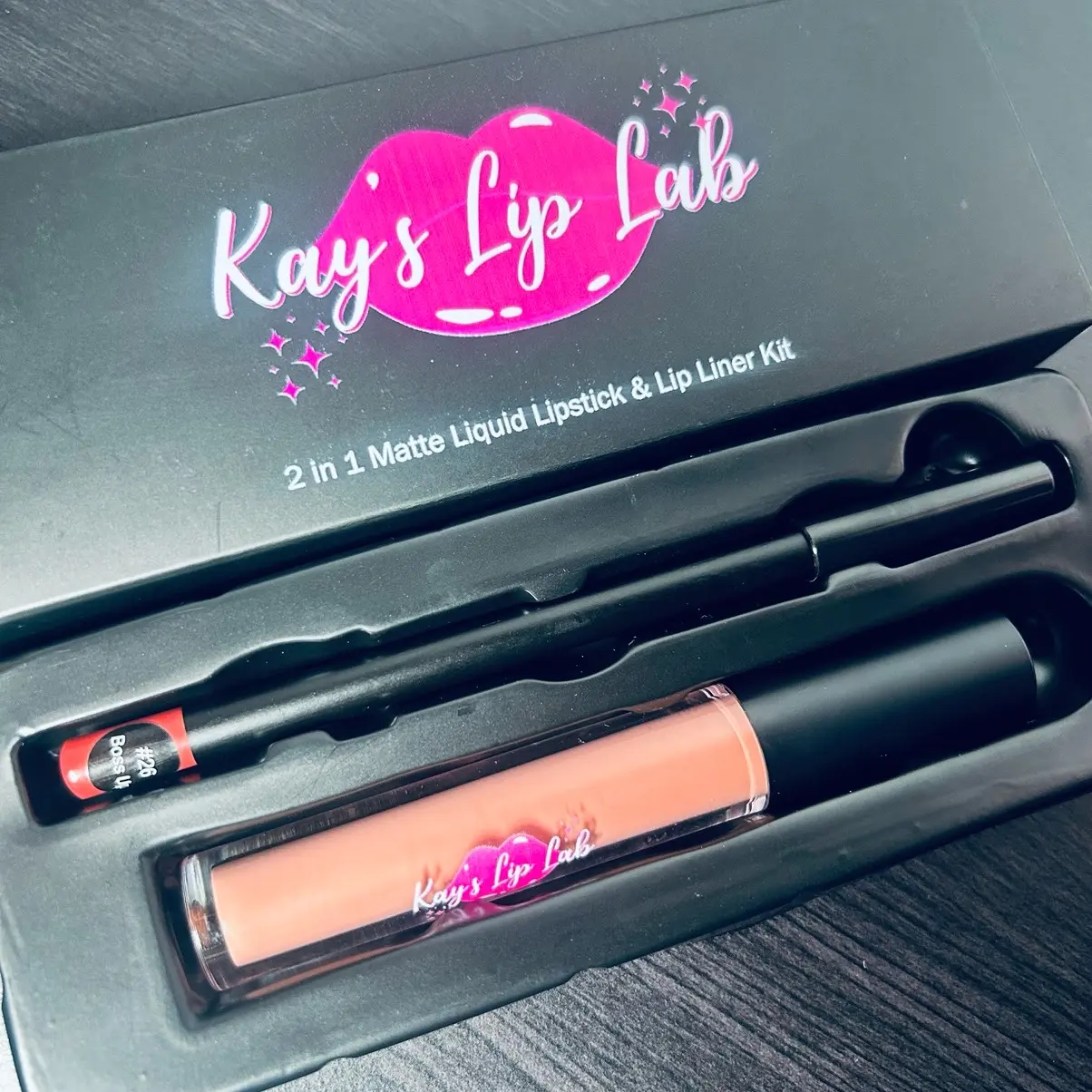 Kay's Lip Lab Waterproof Matte Liquid Lipstick & Liner Kit - Gloss & Lip Liner - 2 in 1 - Lipgloss