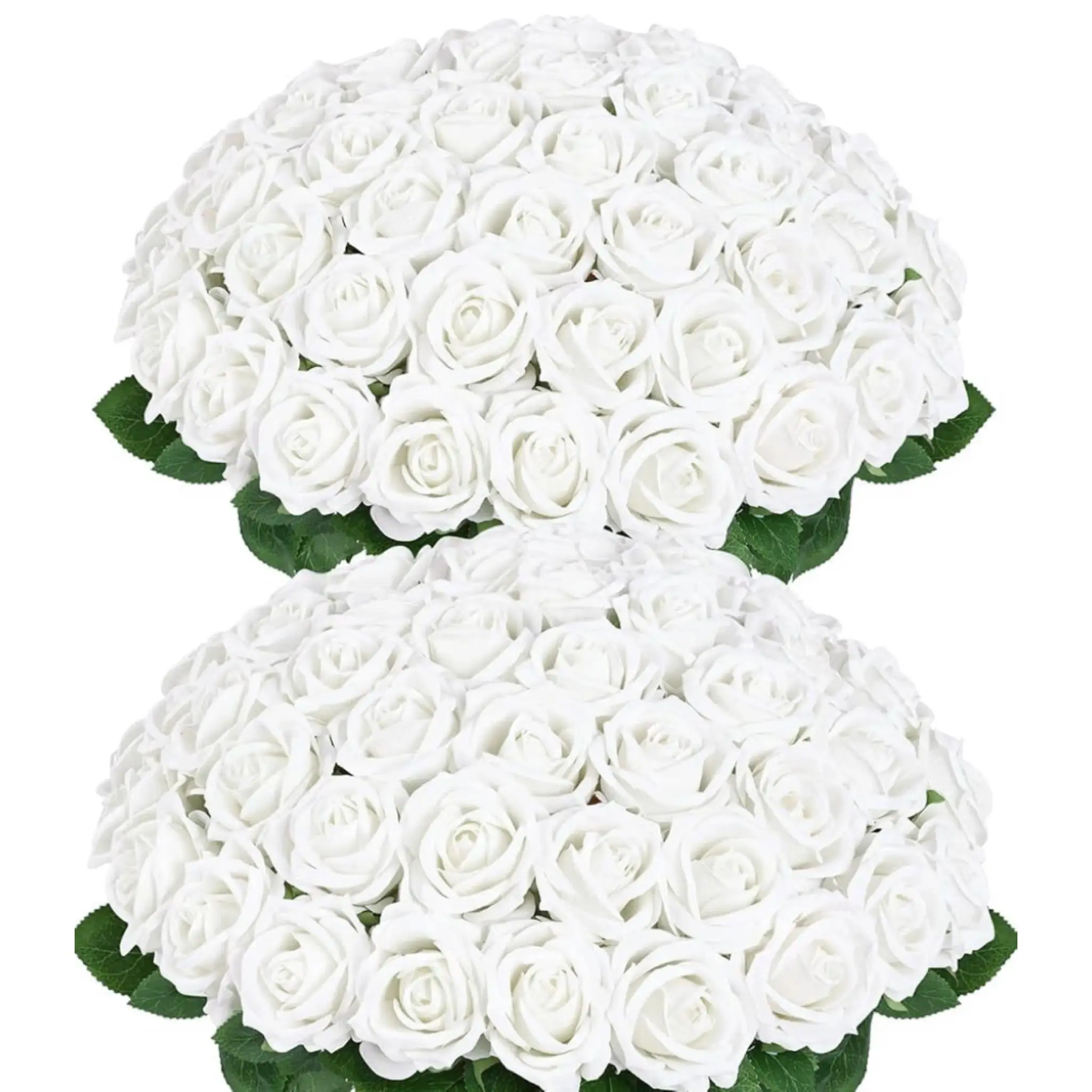 YBLIOUKE 10/20/50 pcs Artificial Rose Howers LongStem Fake Silk Roses for DIY WeddingBouquet Table Centerpiece HomeDecor  Realistic Faux Flowers for Decoration, Suitable for Valentine’s Day, Mother’s Day, Halloween, Christmas, Floral Arrangements