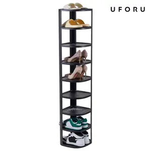 UFORU Corner Shoe Rack Stackable Shoe Rack Organizer for Entryway Closet Corner, Free Standing Shoe Rack Shelf, Saving, Curved, Off White#SummerWins#DFYD