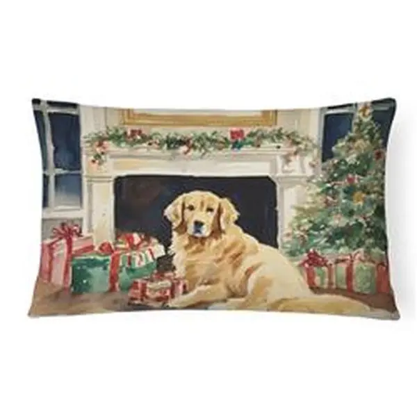 Rectangular Golden Retriever Christmas Throw Pillow, 16x12 in, 3-Pack, Soft Texture, Festive Home Decor