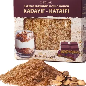 Baked & Shredded Kataifi Pastry 7 oz (200g) – Ready to Use Crushed Kadaifi, Roasted Shredded Phyllo Dough for Dubai Chocolate, Knafeh, Kunafa, Pistachio Chocolate Bars, and Pastry Toppings – Chilled & Baked Kadayif Sprinkles, Kataifi