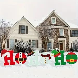 6-PieceChristmas Garden Sign Set with Stakes, Merry Christmas, Outdoor Yard Decorations, Perfect for Holiday Celebrations, Ideal for Garden & Party Decoration