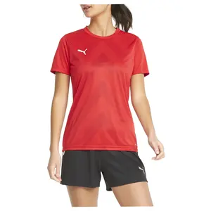 PUMA Womens Teamglory Crew Neck Short Sleeve Jersey Casual - Red