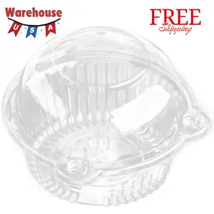 50 PC Cupcake Containers Disposable Clear Plastic Single Muffin