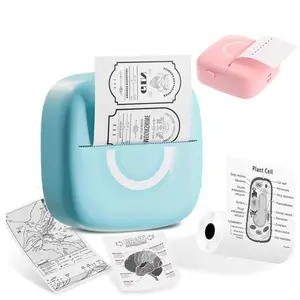 Portable Mini Printer, USB Charging Wireless Thermal Printer with Thermal Paper, Inkless Thermal Printer, Photo Label Image Study Note Painting Printer, Thermal Label Maker