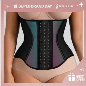 FeelinGirl #live stream Women's Waist Trainer Corset Reflective Comfortable Fabrics Adjustable Hooks Waist Cincher SpringStatements