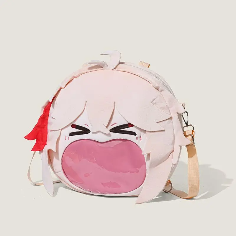 Genshin Impact Kaedehara Kazuha Plush Ita Bag 2-Way Crossbody & Backpack Clear Window Anime Doll Display Fan Gift