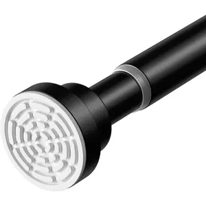 Adjustable No Drilling Black Tension Curtain Rods 31-77Inch for Windows Closets Doorway