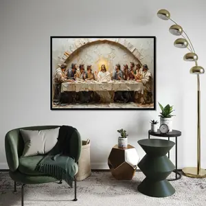 [SALE UP TO 40%] [Unframed] Last Supper Canvas, Religious Wall Art,Jesus with Disciples,Spiritual Canvas Print,Wall Art Canvas Design,Ready to Hang Decoration,Print Art
