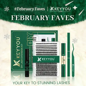 KEYYOU DIY Lash Clusters Kit Individual Lashes 40D 0.07D Curl 9-18MIX 300pcs Lash Extension Kit Waterproof Eyelash Extension Cosmetic TikTok Shop FebruaryFaves