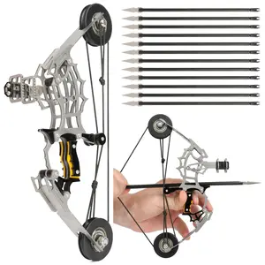 Archery Bow Set Left and Right Hand Compound Bow Hunting Bow Metal Material Catapult RH/LH for Practice Archery