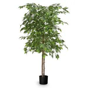 Maia Shop Artificial Ficus Tree 5 Feet Tall Tropical Home Decoration, 60 Inches
