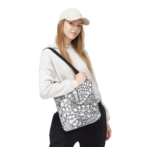 Black and White Doodle Pattern Tote Bag | Abstract Zentangle Illustration