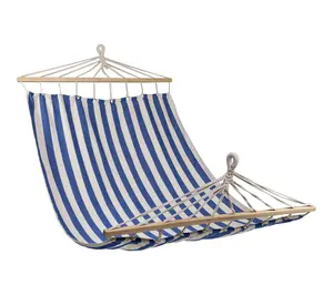 Northlight 9' Striped Macrame Quilted Double Hammock