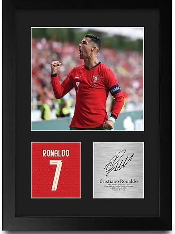 Cristiano Ronaldo Portugal Signed Autograph Printed Gifts for Football Fans and Supporters Poster