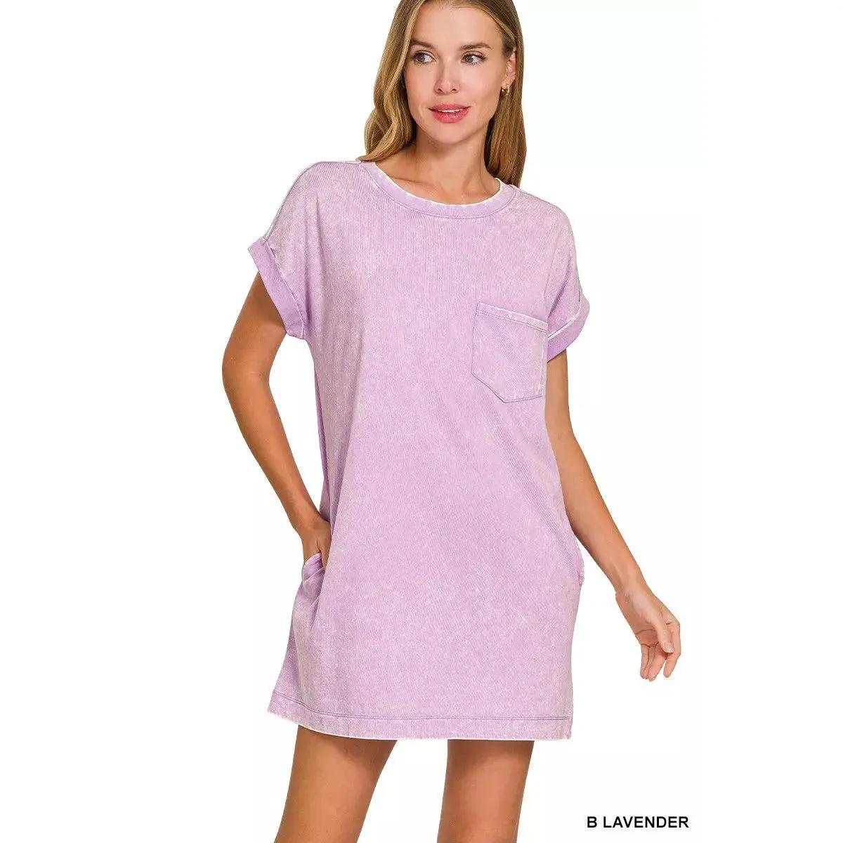 Zenana Premium Cotton Washed T-Shirt Dress