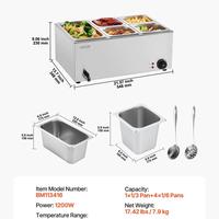 1 x 1/3-Size Pan + 4 x 1/6-Size Pans