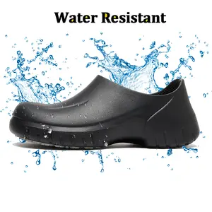 Anti slip and waterproof black chef's work shoes, wide toe,labor protection shoes, oil resistant, wear-resistant and comfortable, breathable insoles, nurse slippers, lightweight and shock-absorbing, wide toe, suitable for hospital and restaurant workers