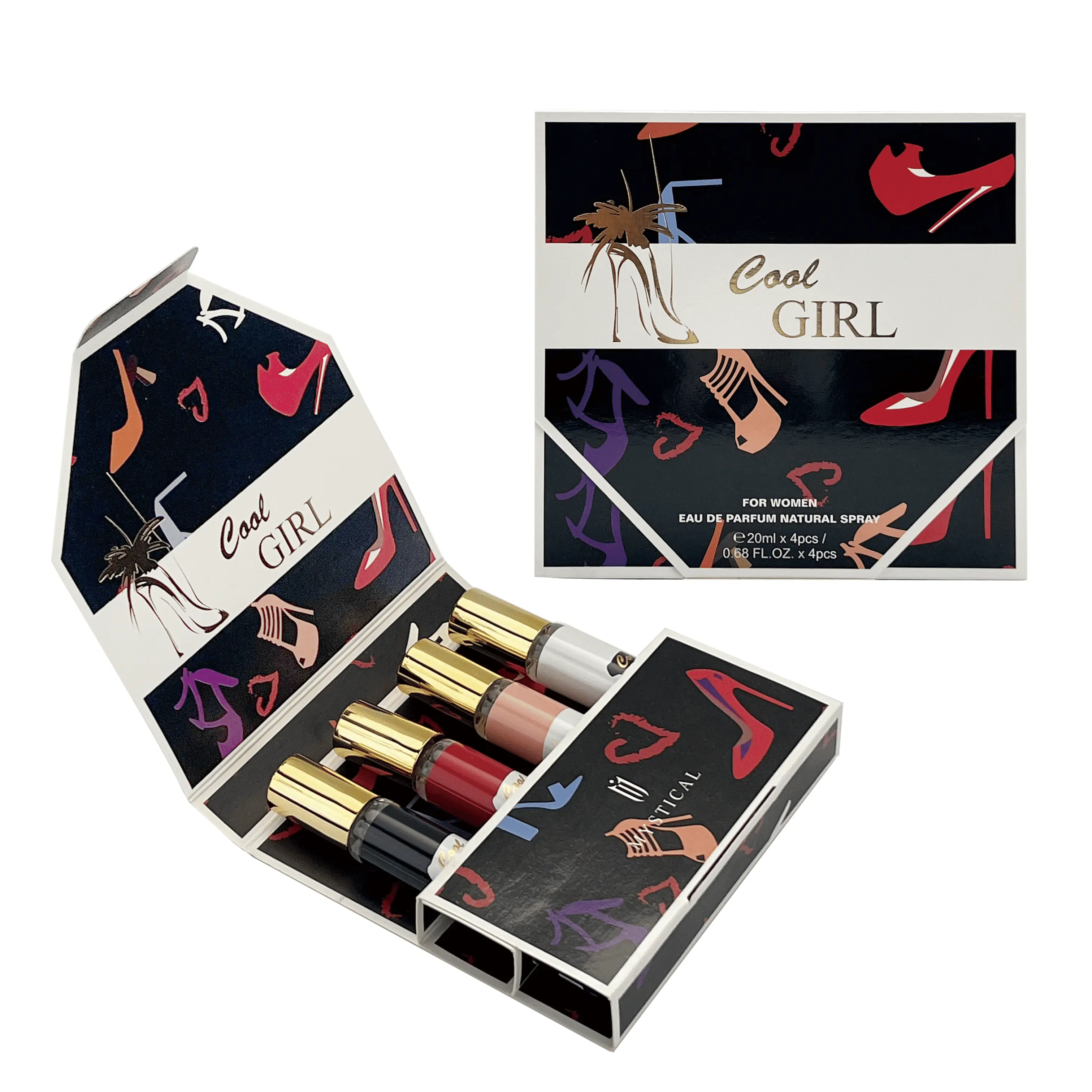 Women's Perfume Gift Set,  light floral and fruity fragrance, lasting fresh, for daily life, dating and Valentine's Day gifts, Eau De Parfum Portable 20ml*4pcs