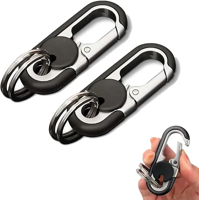 Men's Car Key Chain 2pcs, Personalized Creative Stainless Steel Car Keychain for Men