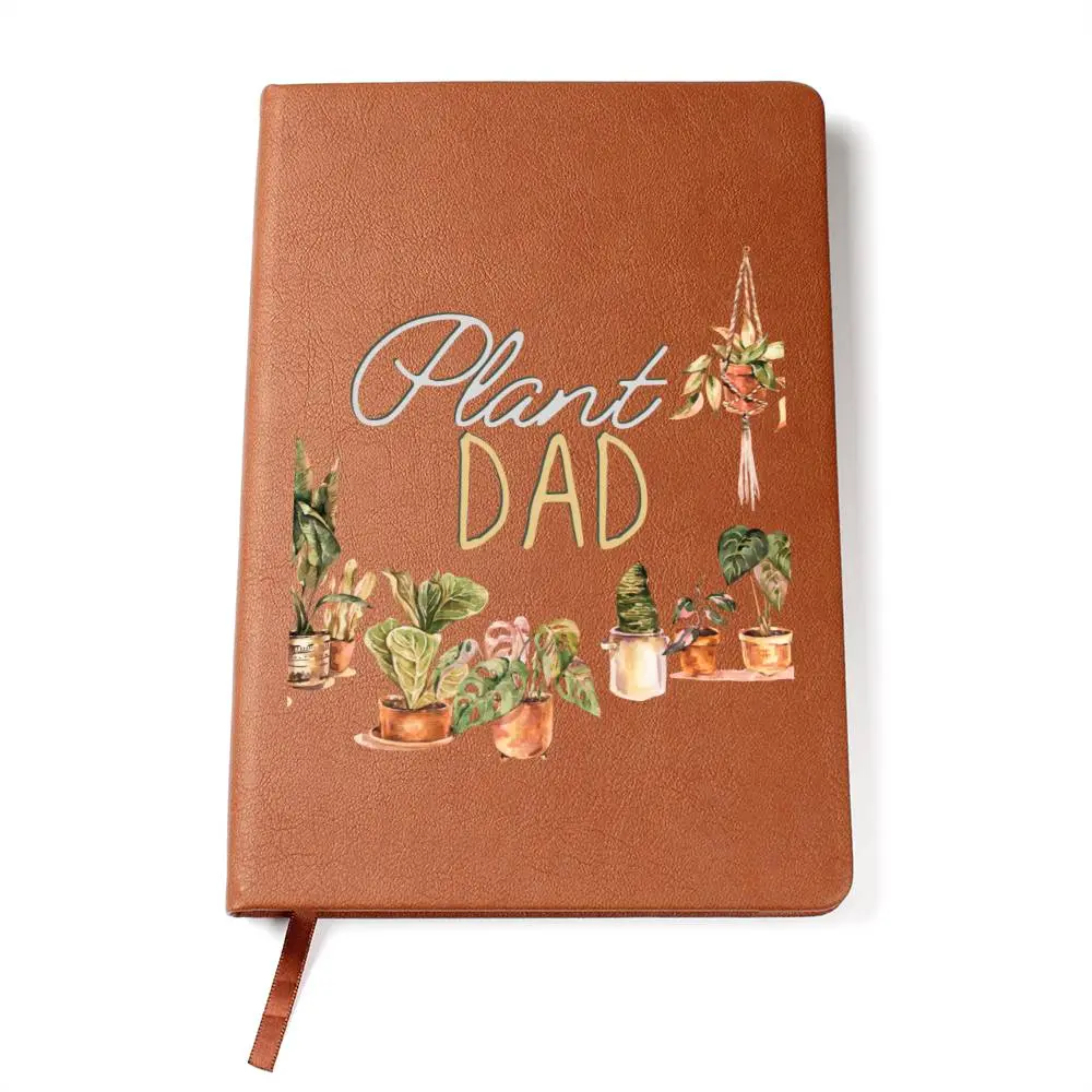 Personalized Vegan Leather Journal - Custom Printed Boho Plants Design, 100 Sheets Paper Notebook with Ribbon Bookmark, Plant Enthusiast Gift with Ample Writing Space