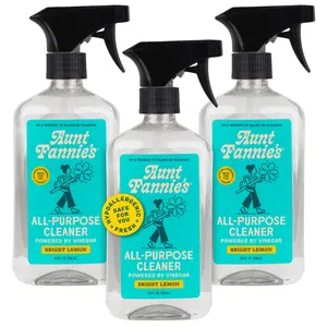 Aunt Fannie's All Purpose Household Cleaner, Multi-surface Spray Cleaner, Powered by Vinegar for Kitchen, Bath, Windows and Countertops, Lemon Scent (Pack of 3)