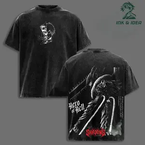 Chainsaw Man Vintage Washed Oversized T-Shirt, Anime Double Printed Heavy Cotton Streetwear Graphic Tee, Retro Devil Hunter Graphic Top, Unisex Manga Tee for CSM Fans