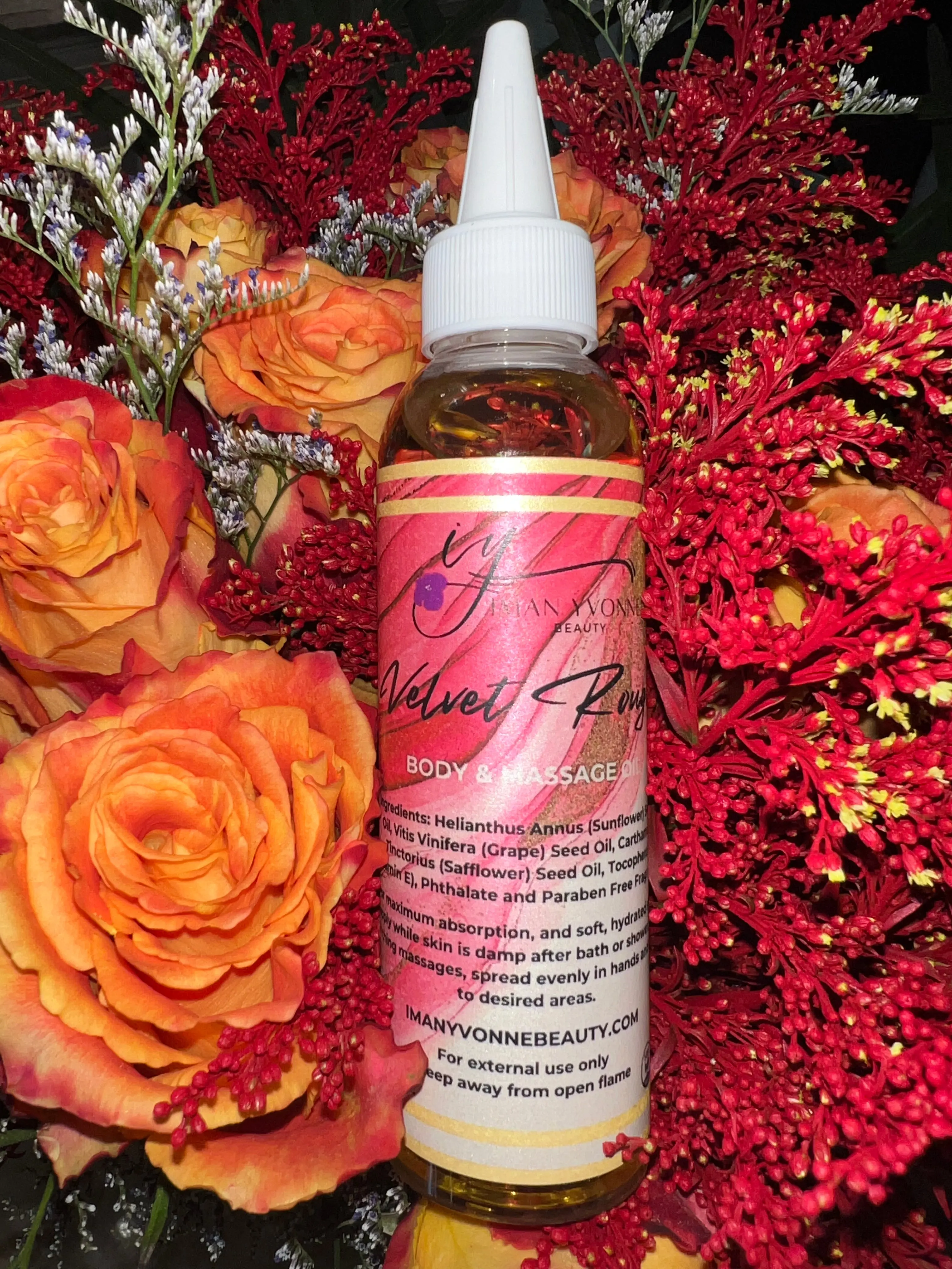 Velvet Rouge Body & Massage Oil (Citrus, Warm Amber, Tuberose & Magnolia)