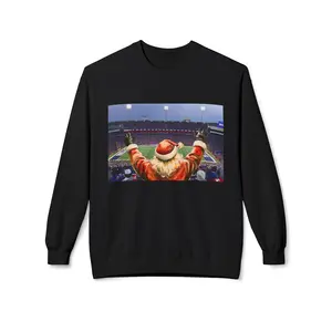 Santa at the Bills Game Cozy Unisex Christmas Crewneck Sweatshirt