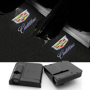 2/4Pcs LED Car Door Emblem Light Welcome Lamp Wireless Laser Projector Auto Accessories For Cadillac Escalade CTS ATS XTS CT4 CT5 XT5 XT4 XT6 CT6 SLS SRX BLS STS DTS Deville