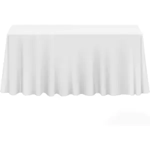 90 x 156 premium tablecloth for weddingbanquetrestaurant rectangular polyester fabric table cloth white
