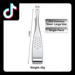 304 Stainless Steel BBQ Tongs, Large Size Heavy Duty Kitchen Tongs for Grilling Cooking